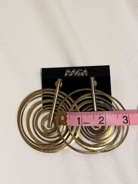 RAGA Gold-Tone Multi-Ring Drop Earrings